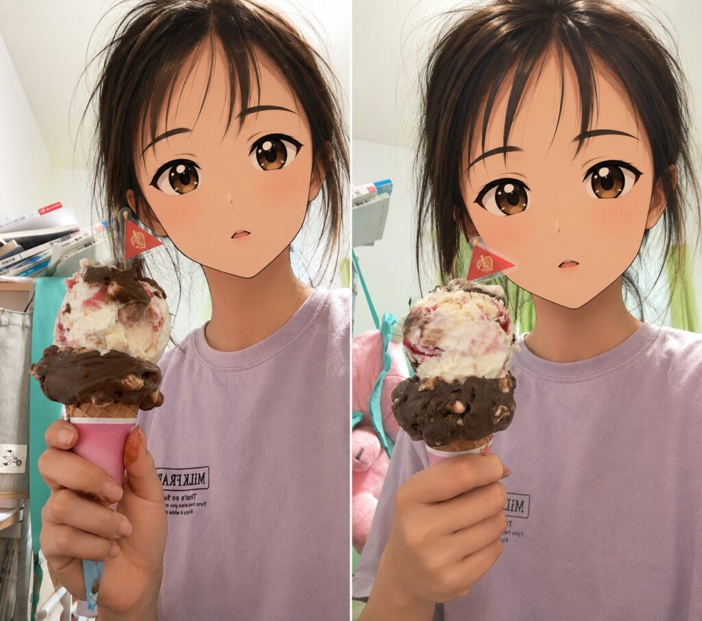 サーティワンアイスで喜ぶ彼女